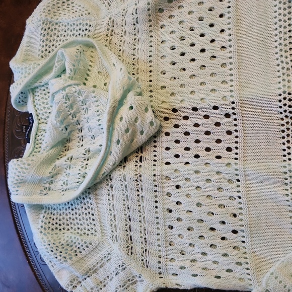 Introspect Pale Green Sweater Sz M - Picture 7 of 8